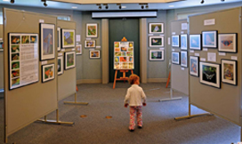 A young visitor checks out the exhibit